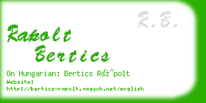 rapolt bertics business card